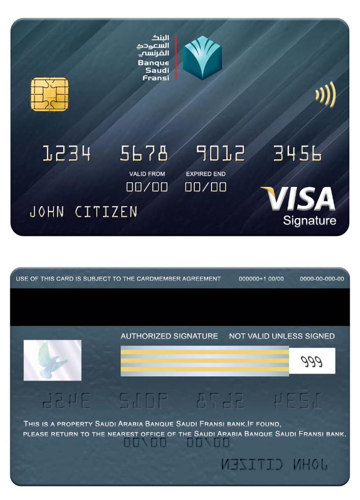 Saudi Arabia Banque Saudi Fransi bank visa signature card